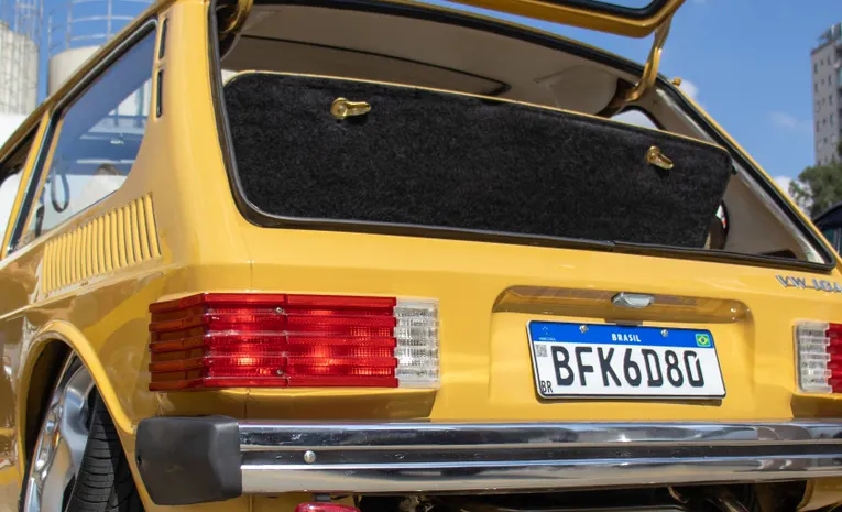 Small hatchback car ideal for new drivers with open trunk